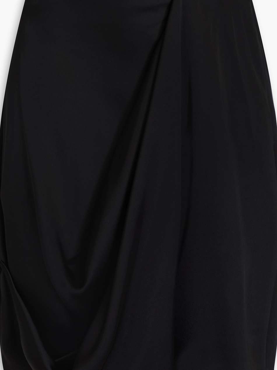 draped satin mini skirt