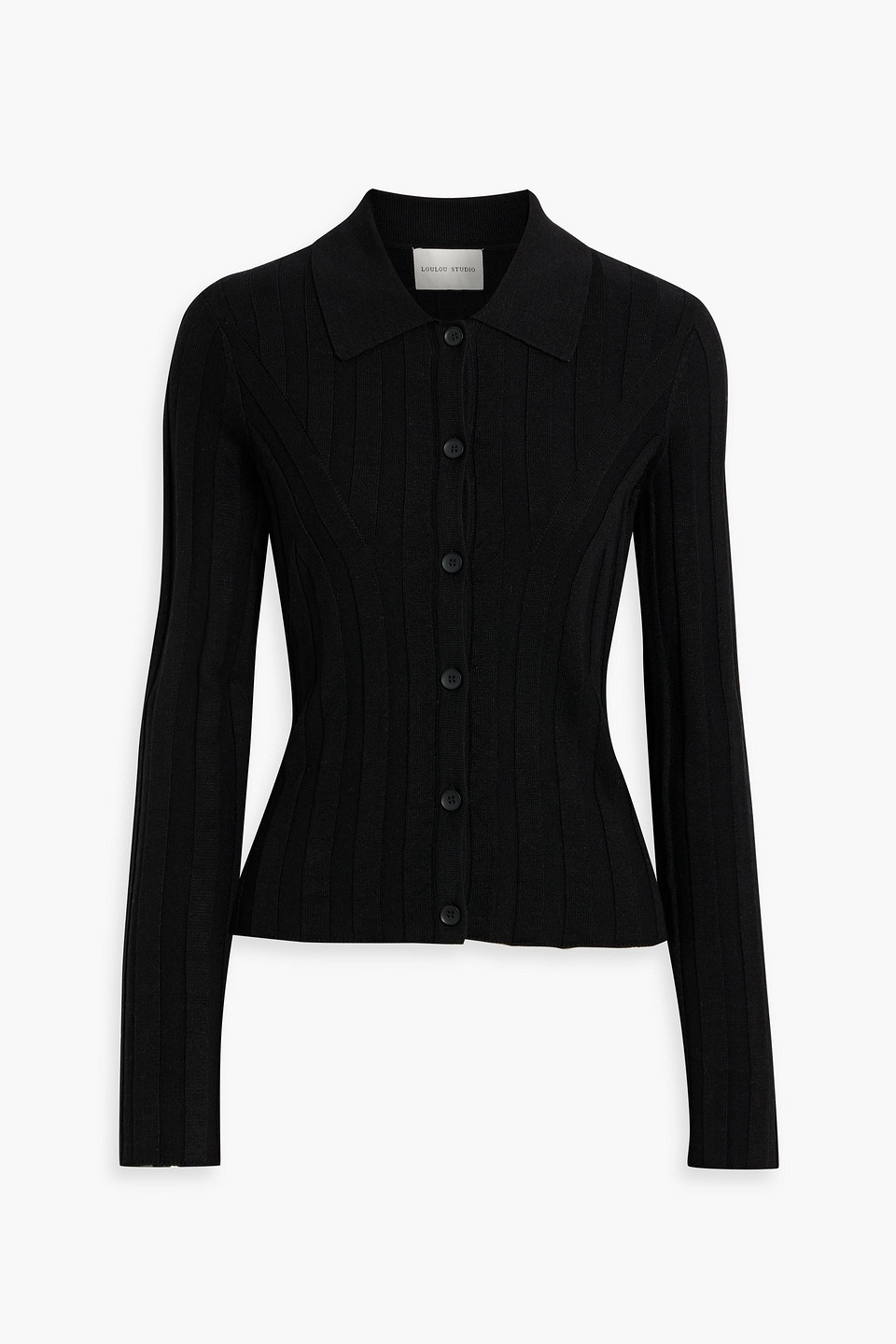 Loulou Studio Caine Ribbed Silk-blend Shirt In Black