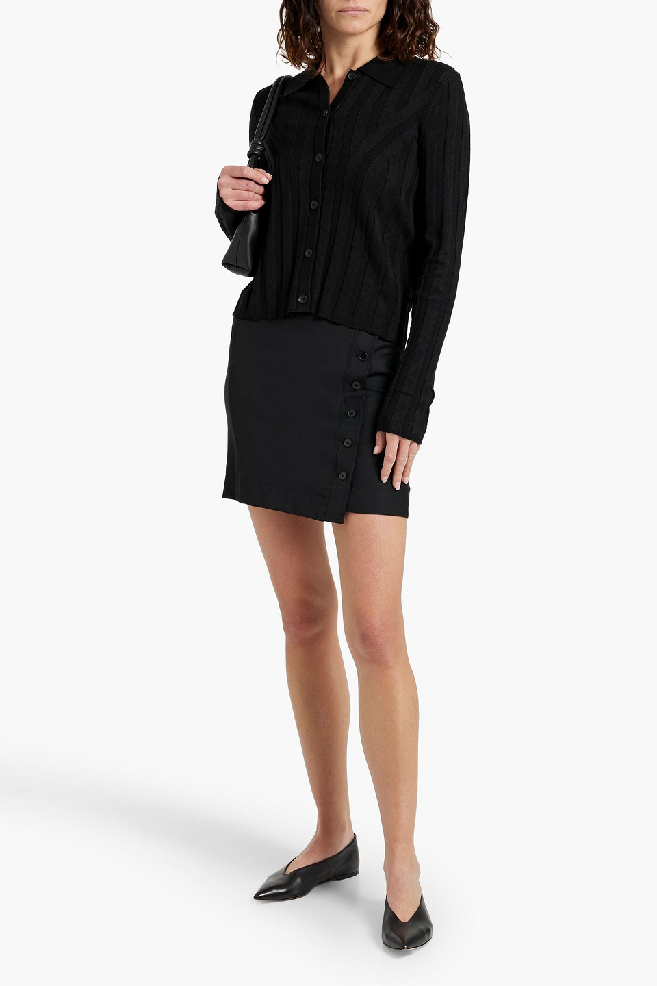 LOULOU STUDIO CAINE RIBBED SILK-BLEND SHIRT
