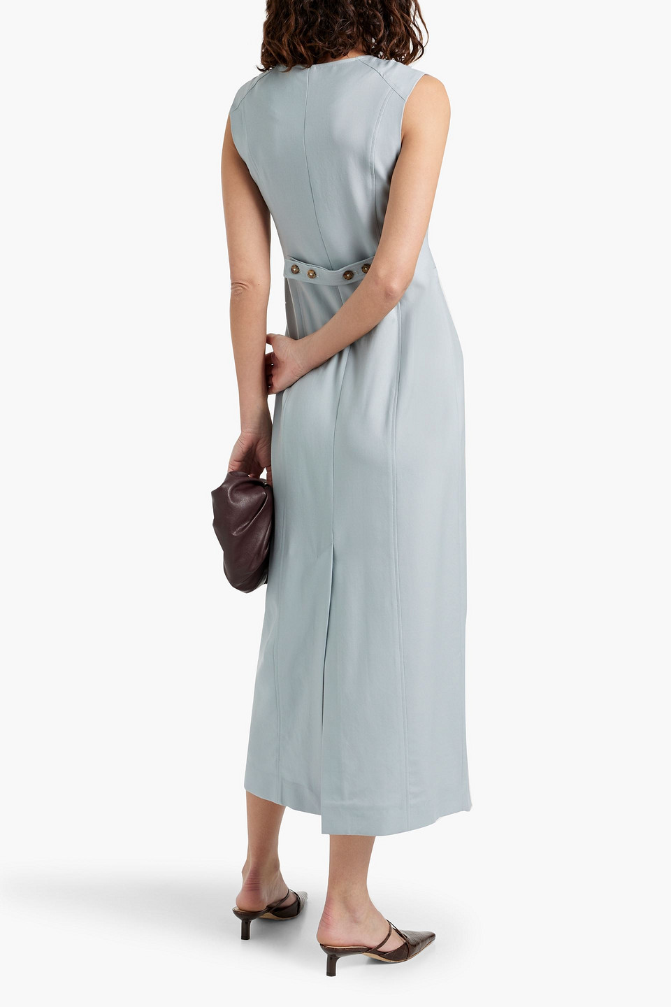 Loulou Studio Idika Wool-twill Midi Dress In Sky Blue