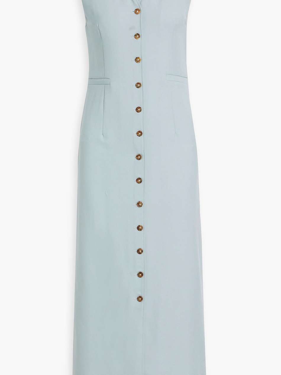 idika wool-twill midi dress