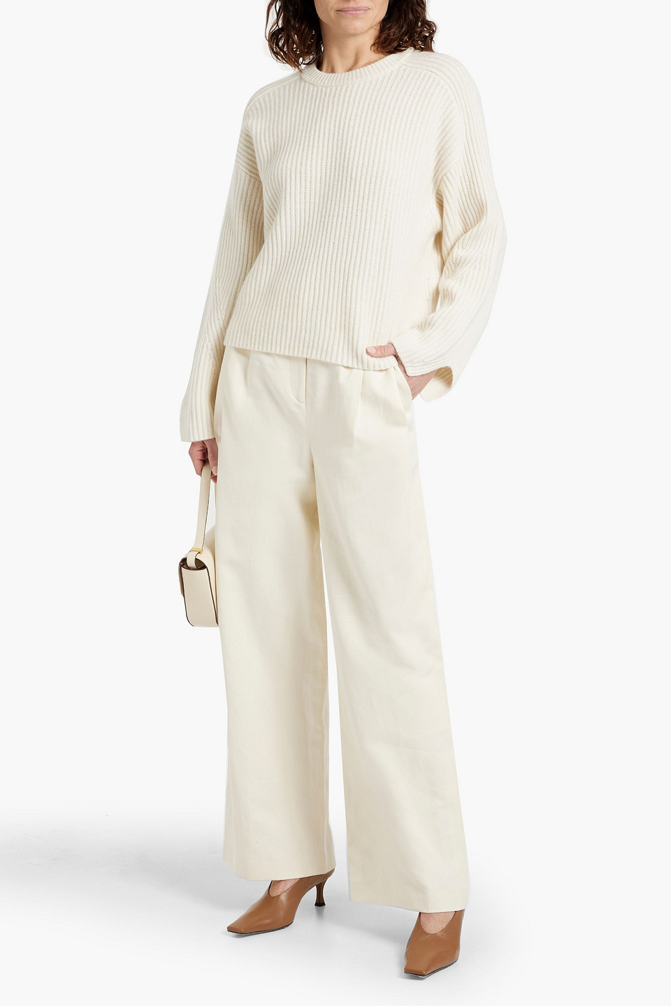 LOULOU STUDIO CARVI RIBBED CASHMERE SWEATER