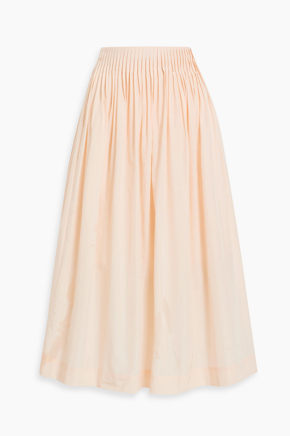 Artemis pleated cotton and silk-blend midi skirt