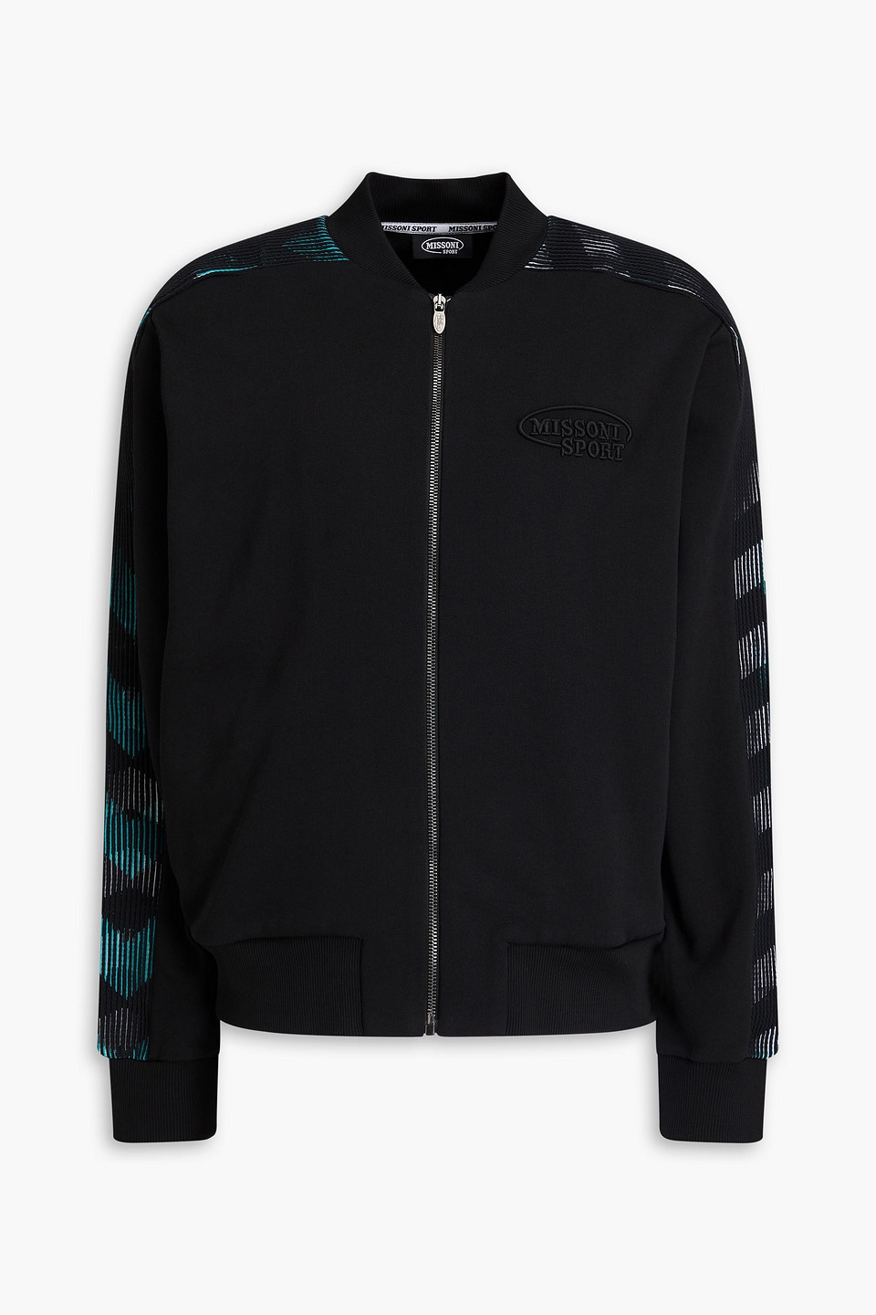Missoni Logo-embroidered Zip-up Sweatshirt In Black