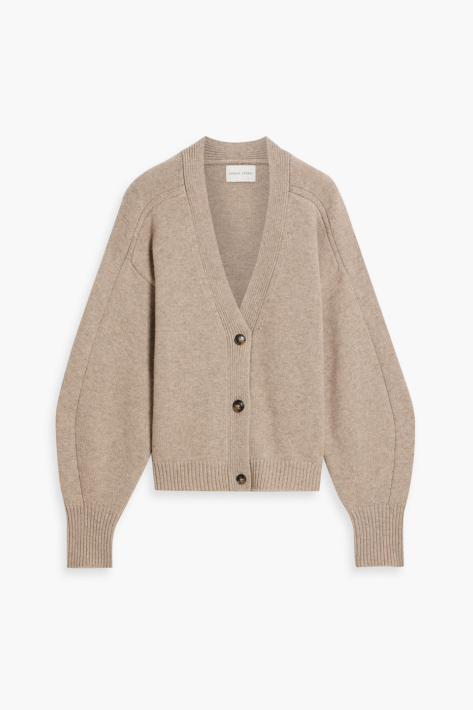Loulou Studio Zanzibar Merino Wool And Cashmere-blend Cardigan In Light Brown