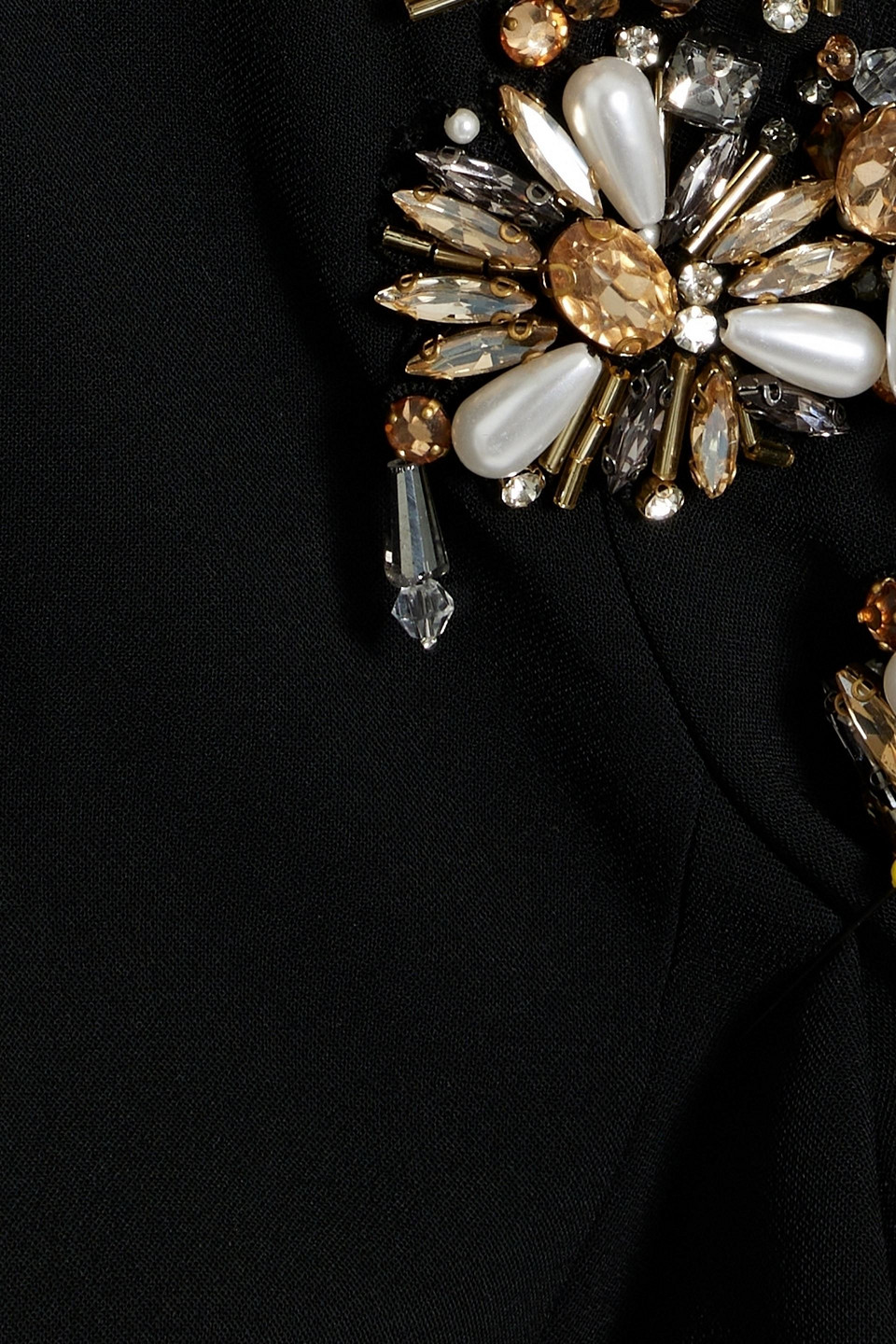 Jenny Packham Kay Embellished Crepe Mini Dress In Black