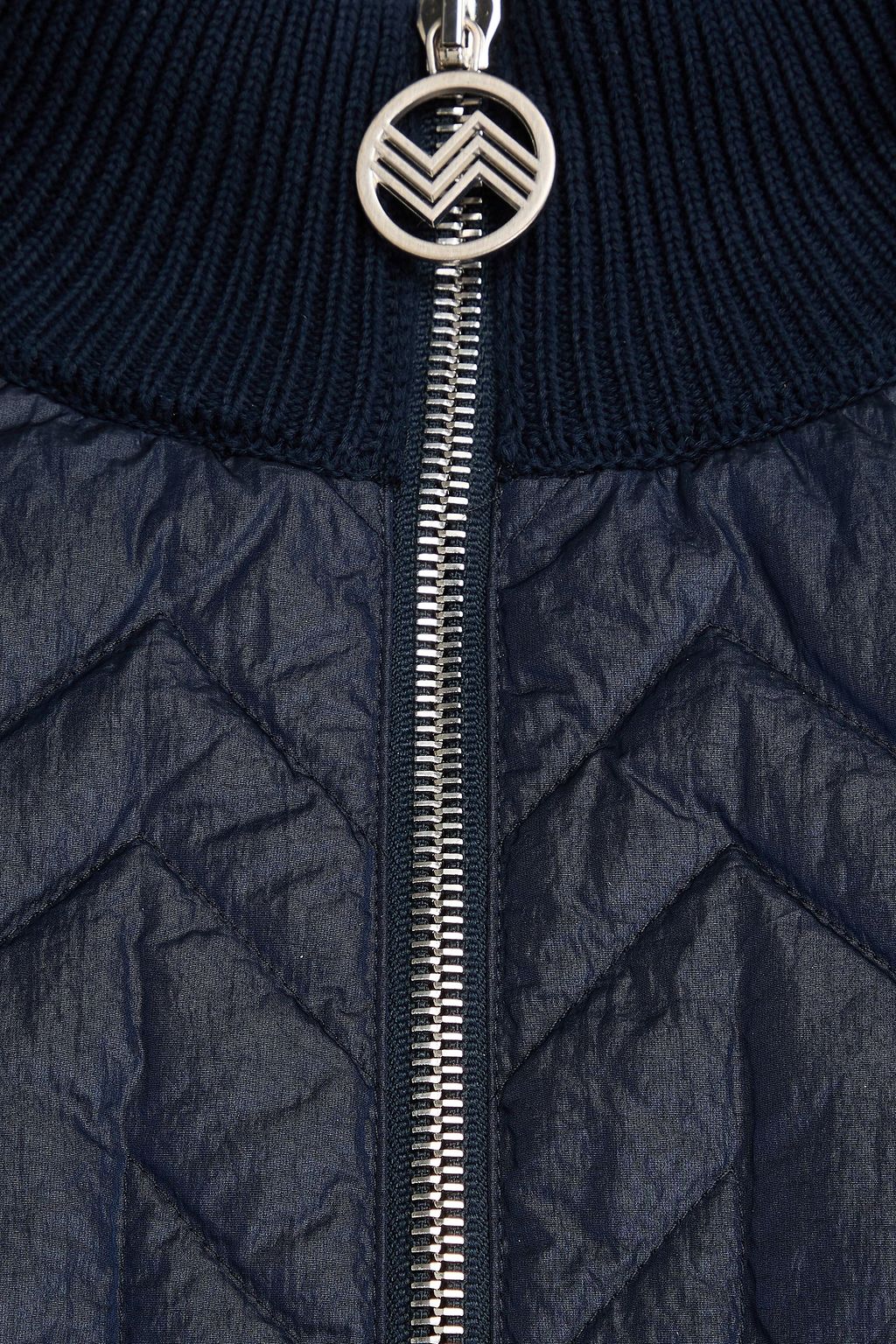 MISSONI Quilted shell and crochet-knit cotton-blend hooded down jacket