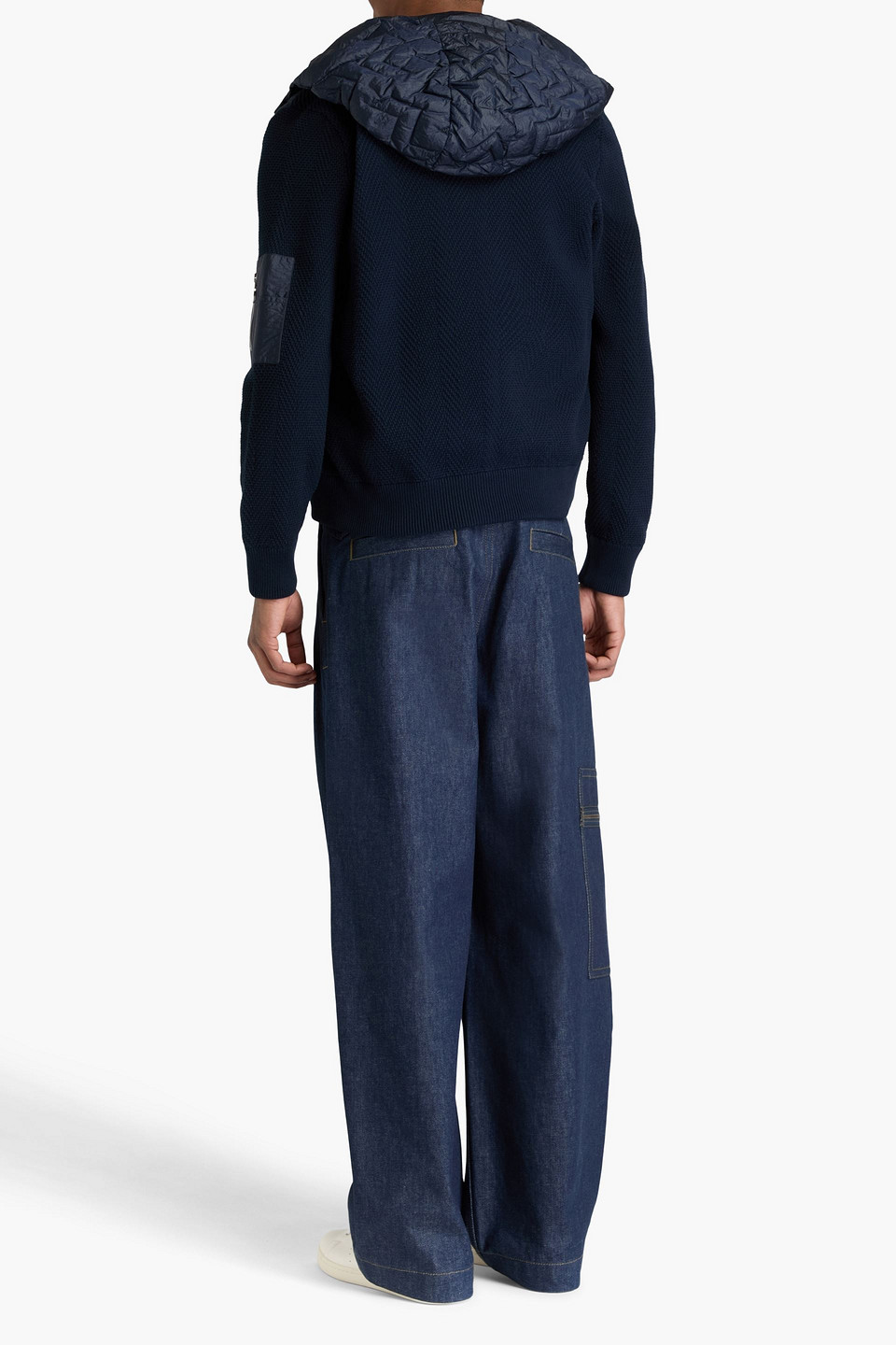  Missoni - Daunenjacke Aus Häkelstrick Aus Einer Baumwollmischung Und Gestepptem Shell Mit Kapuze - Blau - S 