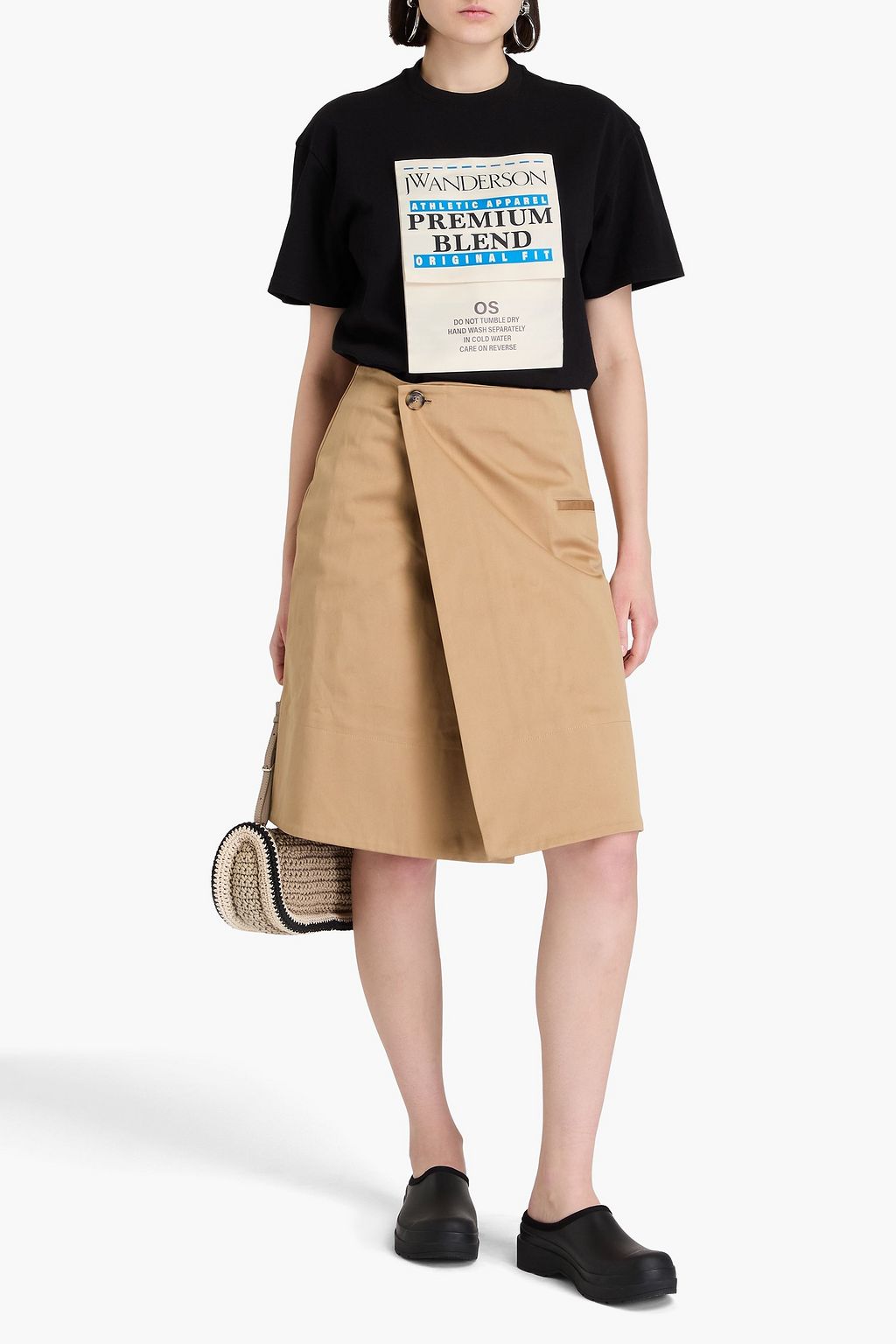 JW ANDERSON T-Shirt aus Baumwoll-Jersey mit Applikationen
