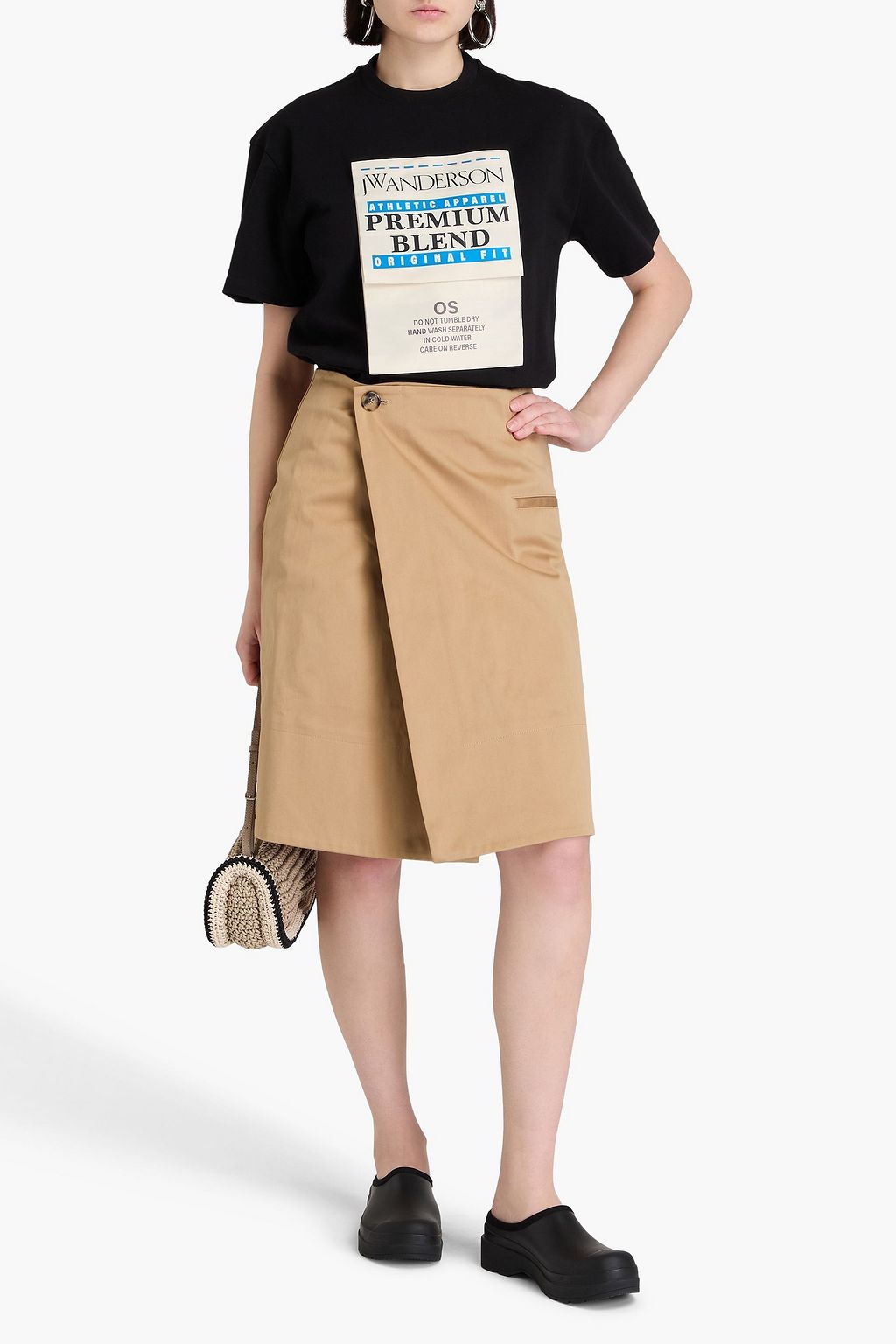 JW ANDERSON Cotton-twill wrap skirt