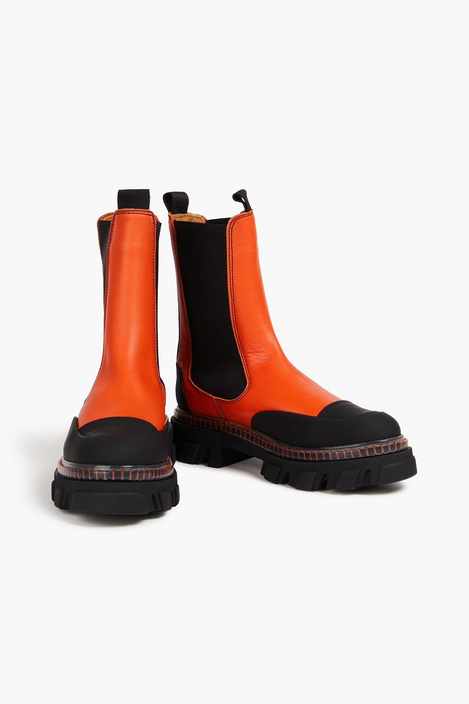 GANNI TWO-TONE LEATHER CHELSEA BOOTS