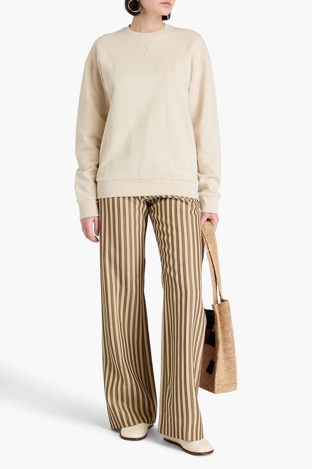 JW ANDERSON Sweatshirt aus Baumwollfrottee mit Stickereien