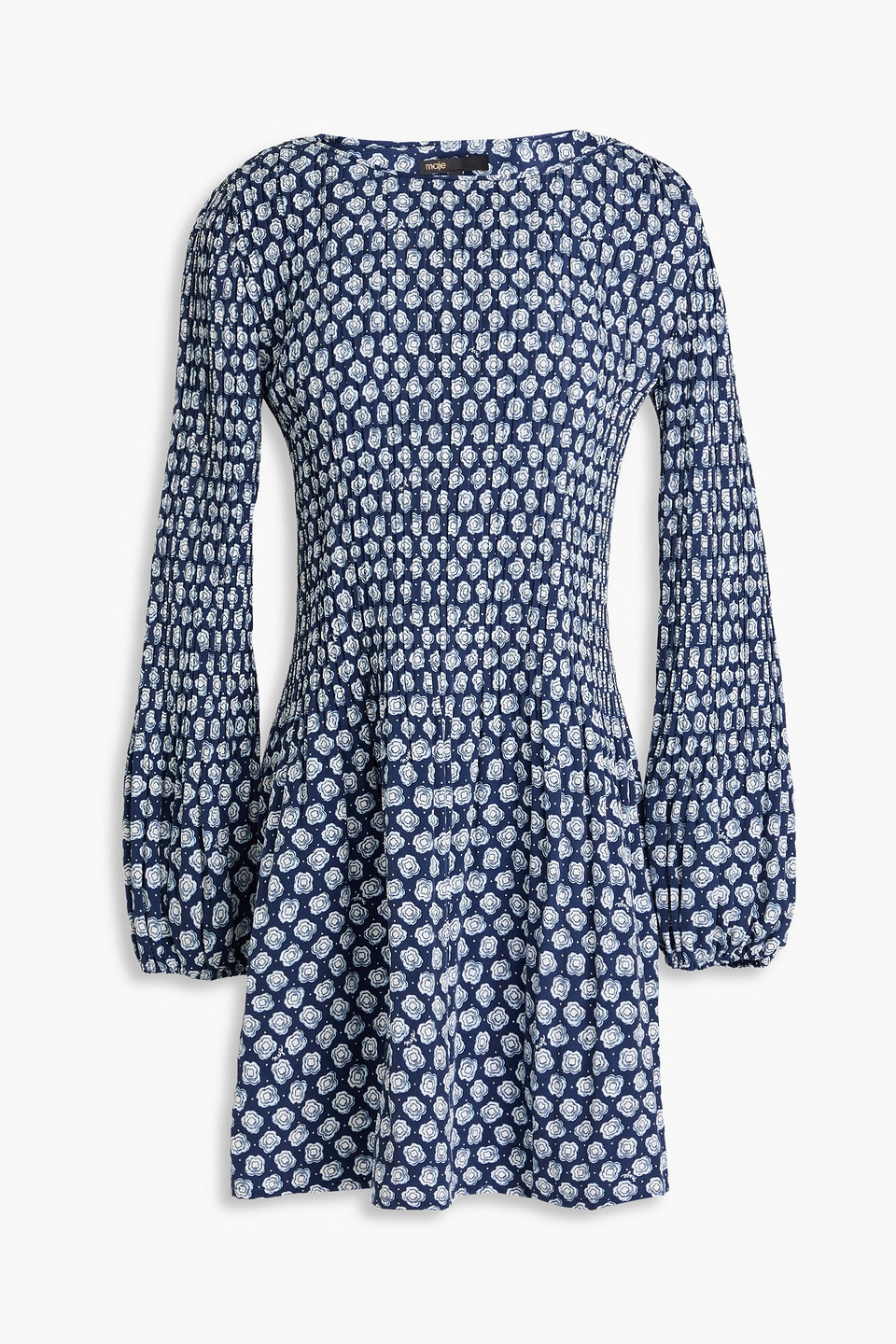 Printed twill mini dress