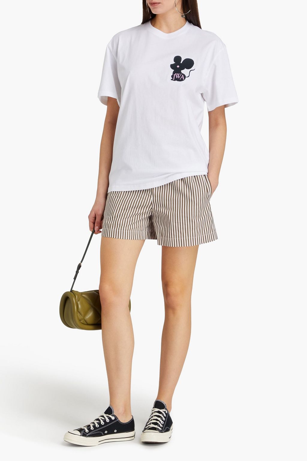 JW ANDERSON T-Shirt aus Baumwoll-Jersey mit Stickereien