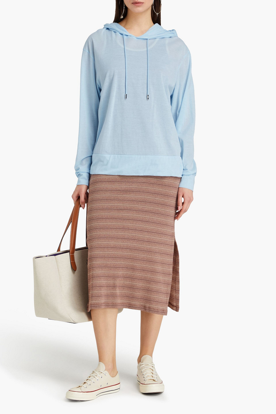 JW ANDERSON COTTON-BLEND JERSEY HOODIE