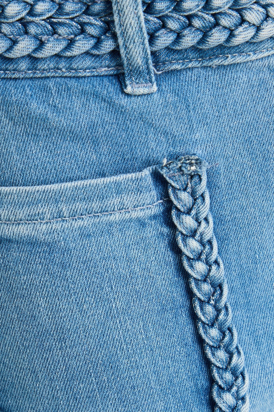 Maje Hoch Sitzende Bootcut-jeans Mit Flechtdetails In Hellblauer Denim
