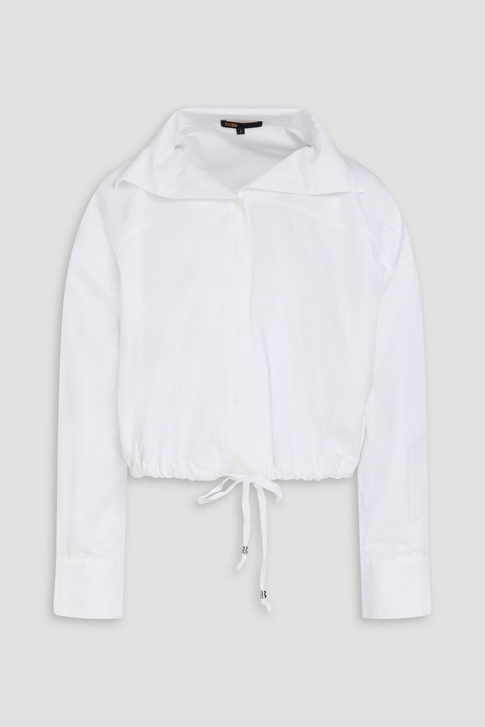 MAJE CROPPED COTTON-POPLIN SHIRT