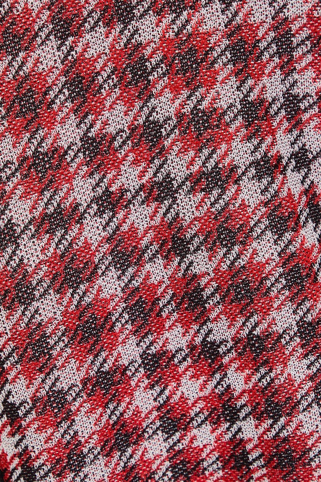 JW ANDERSON Pullover aus Jacquard-Strick mit Hahnentrittmuster in Metallic-Optik