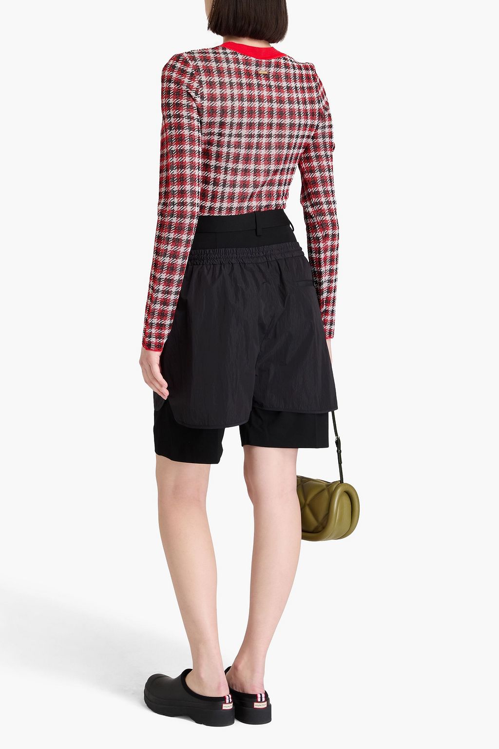 JW ANDERSON Pullover aus Jacquard-Strick mit Hahnentrittmuster in Metallic-Optik