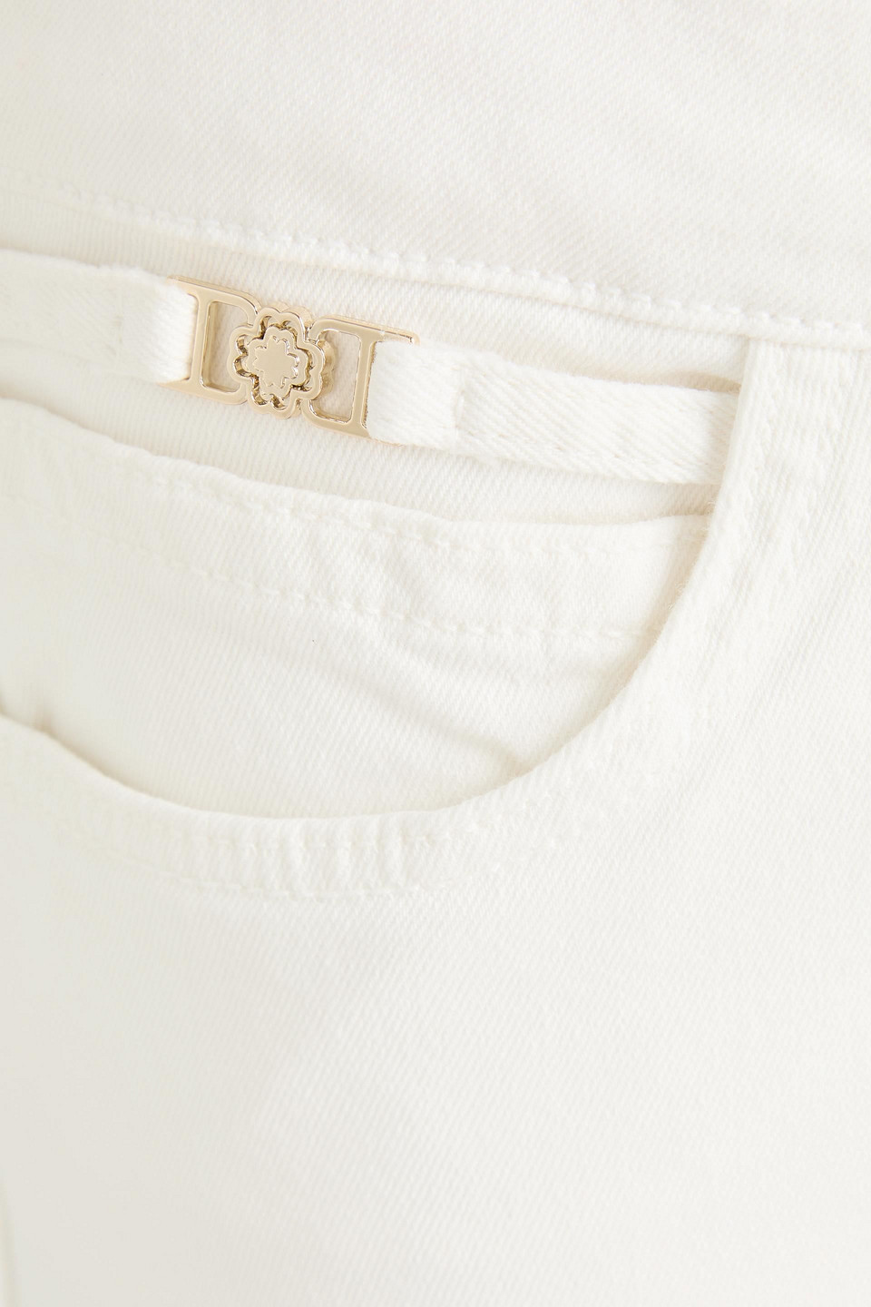 Maje Hoch Sitzende Jeans Mit Geradem Bein Und Verzierung In Weiss