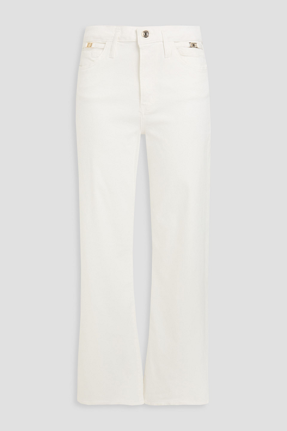 Maje Hoch Sitzende Jeans Mit Geradem Bein Und Verzierung In Weiss
