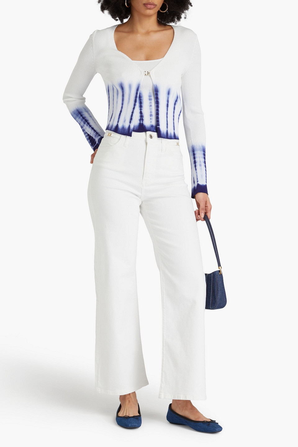 Maje Hoch Sitzende Jeans Mit Geradem Bein Und Verzierung In Weiss
