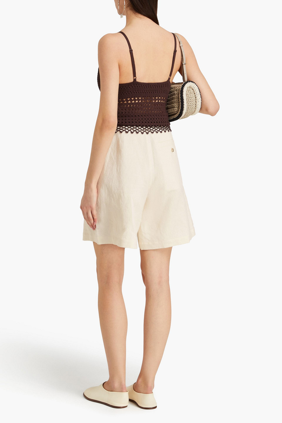 JW ANDERSON SHORTS AUS EINER BAUMWOLL-LEINENMISCHUNG MIT JACQUARDBESATZ