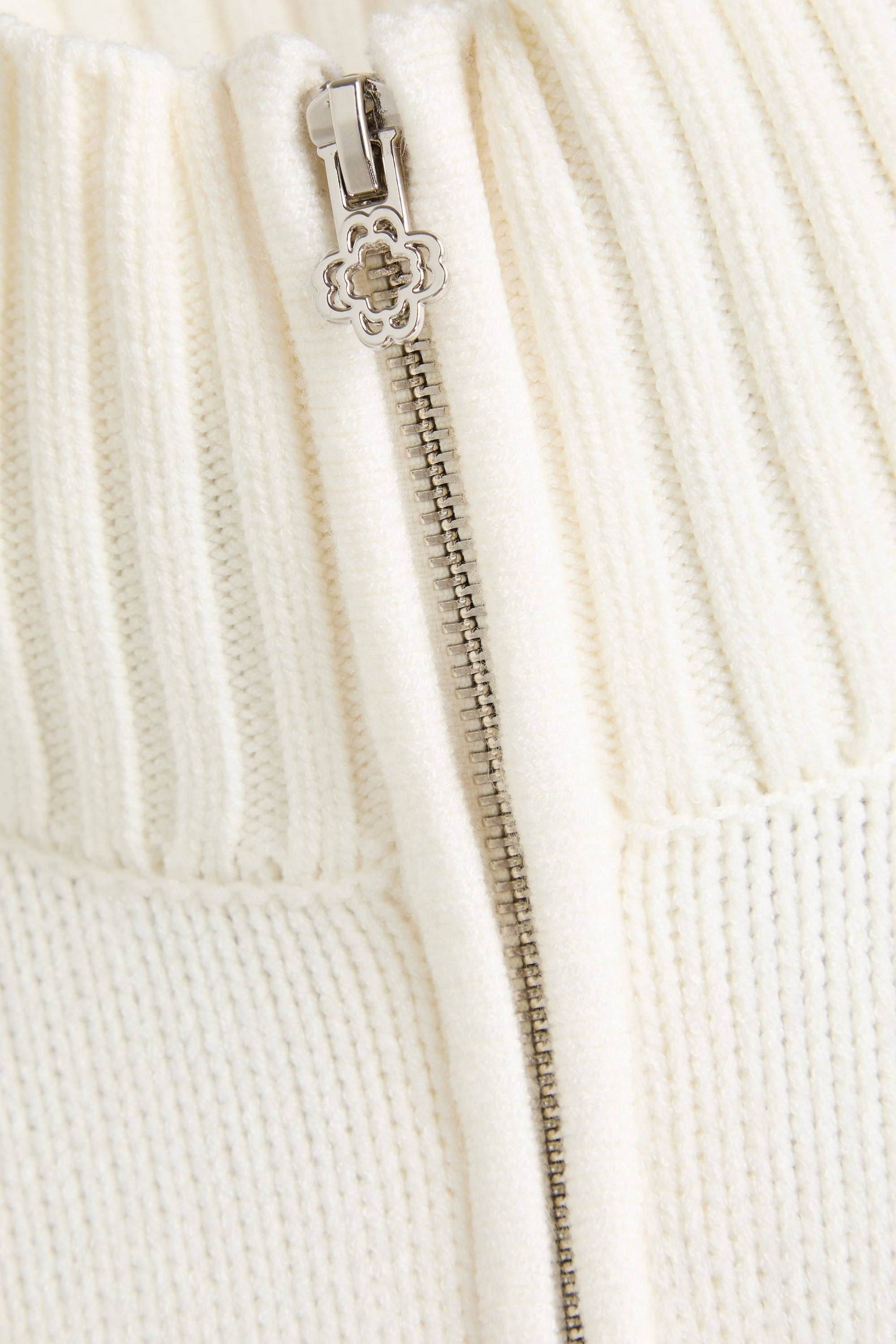 MAJE Striped knitted half-zip sweater