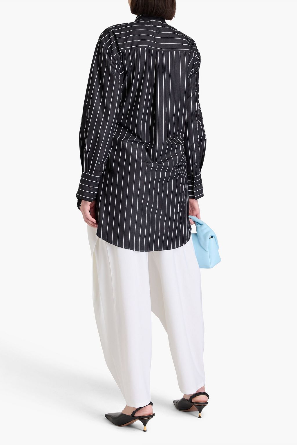 JW ANDERSON Hemd aus Baumwollpopeline mit Streifen und Schnalle