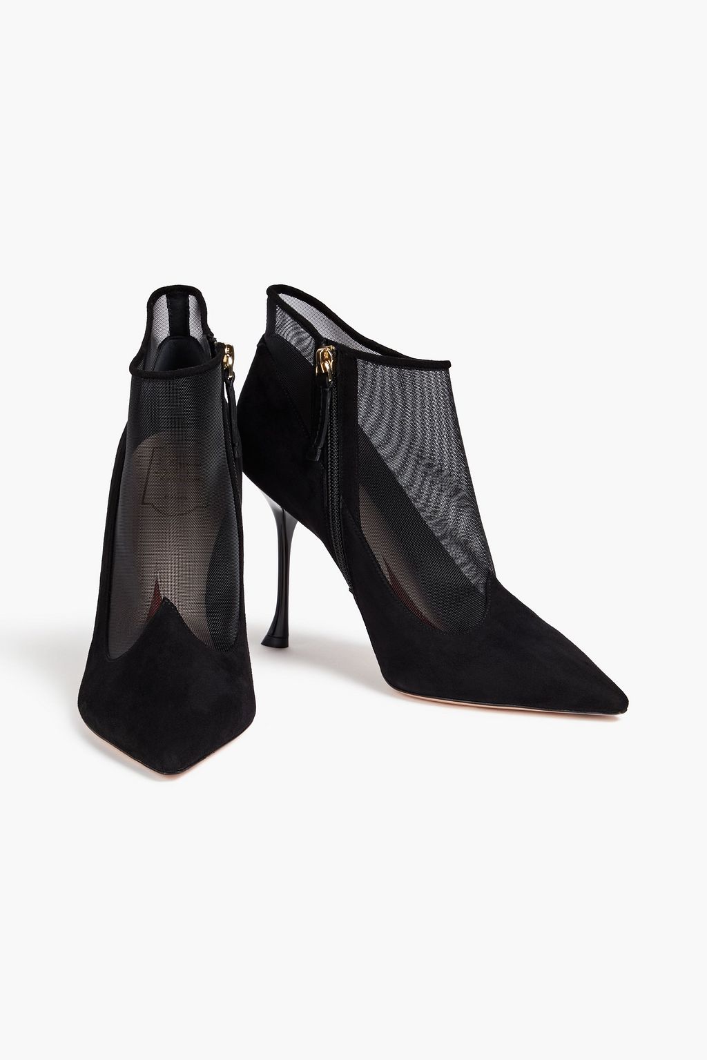 ROGER VIVIER Suede and mesh ankle boots