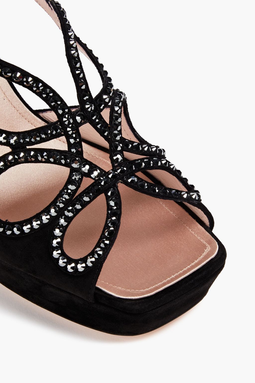 ROGER VIVIER スエード サンダル クリスタル付き