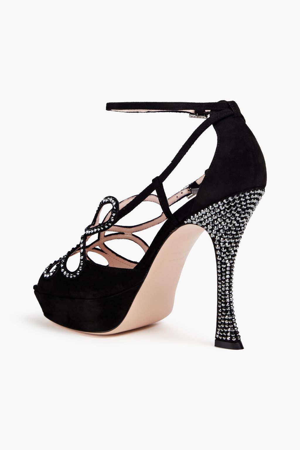 ROGER VIVIER スエード サンダル クリスタル付き