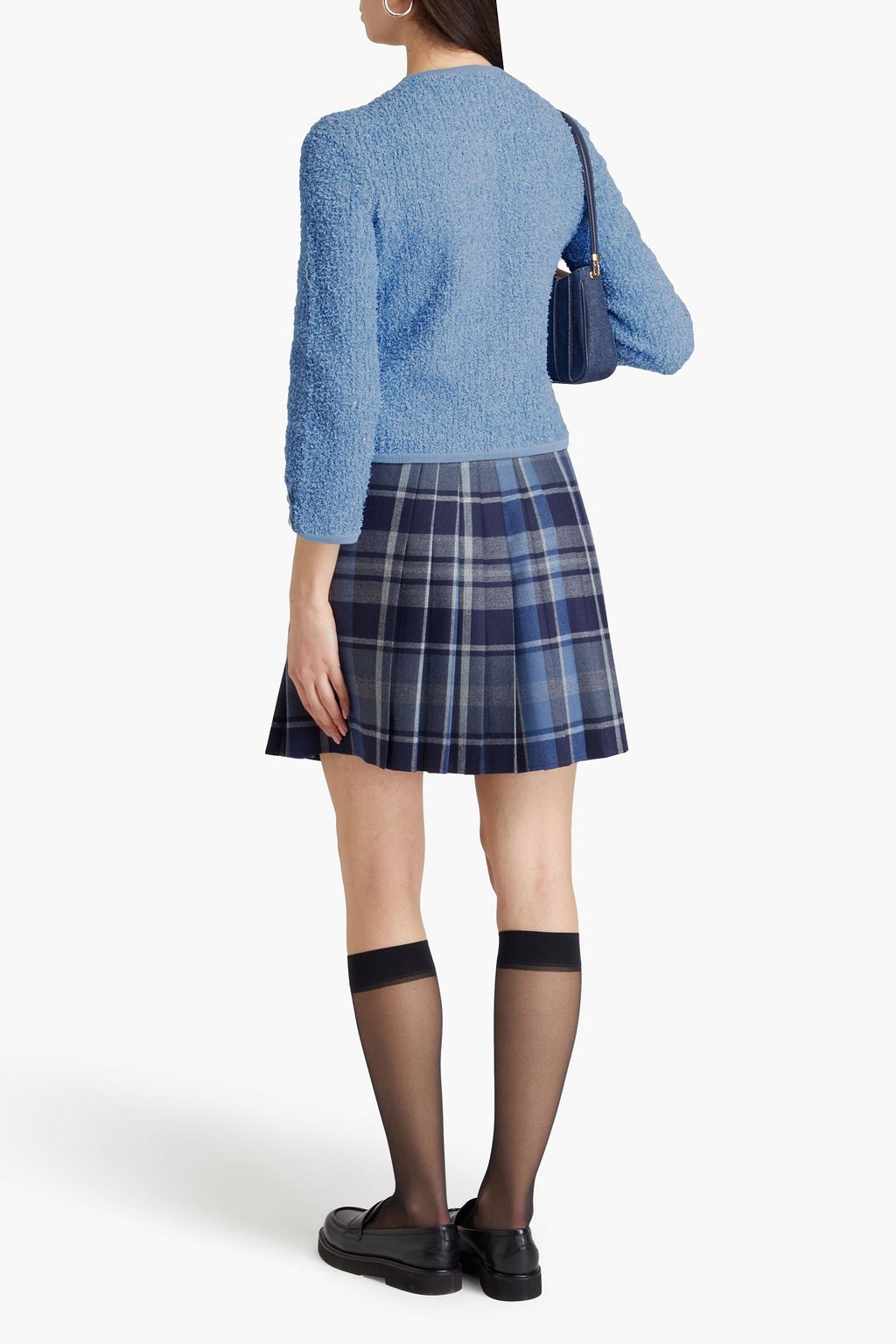 MAJE Sequin-embellished cotton-blend tweed cardigan