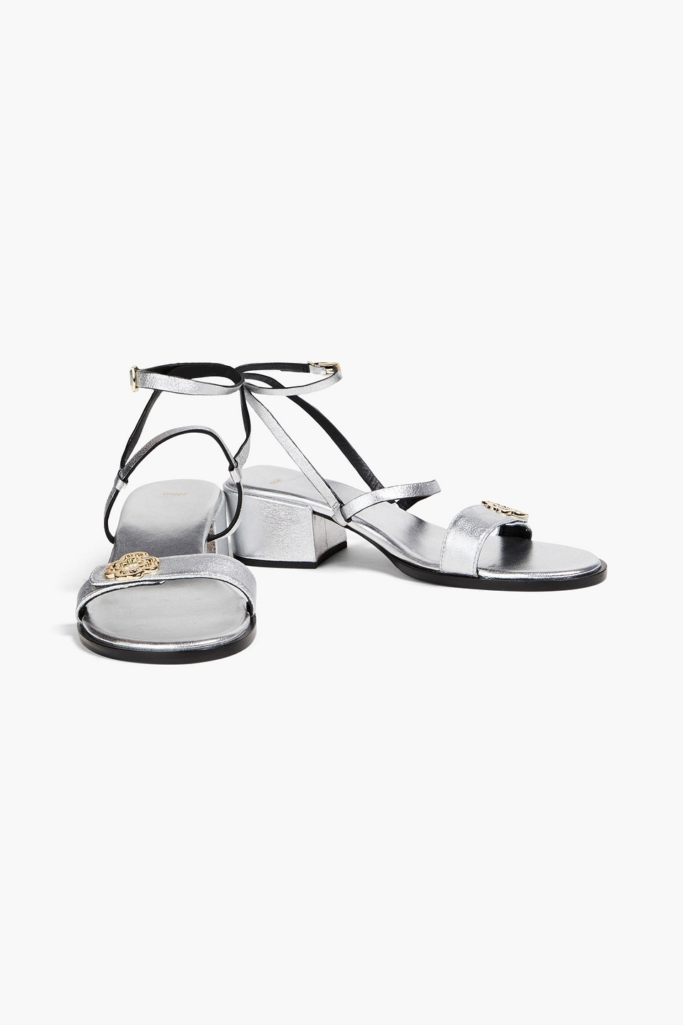  Maje - Sandalen Aus Metallic-leder - Metallic - Eu 37 