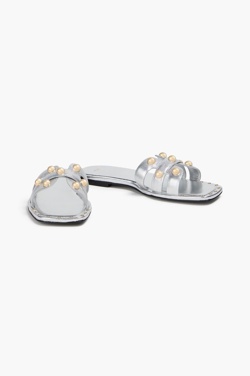 MAJE Studded metallic leather sandals