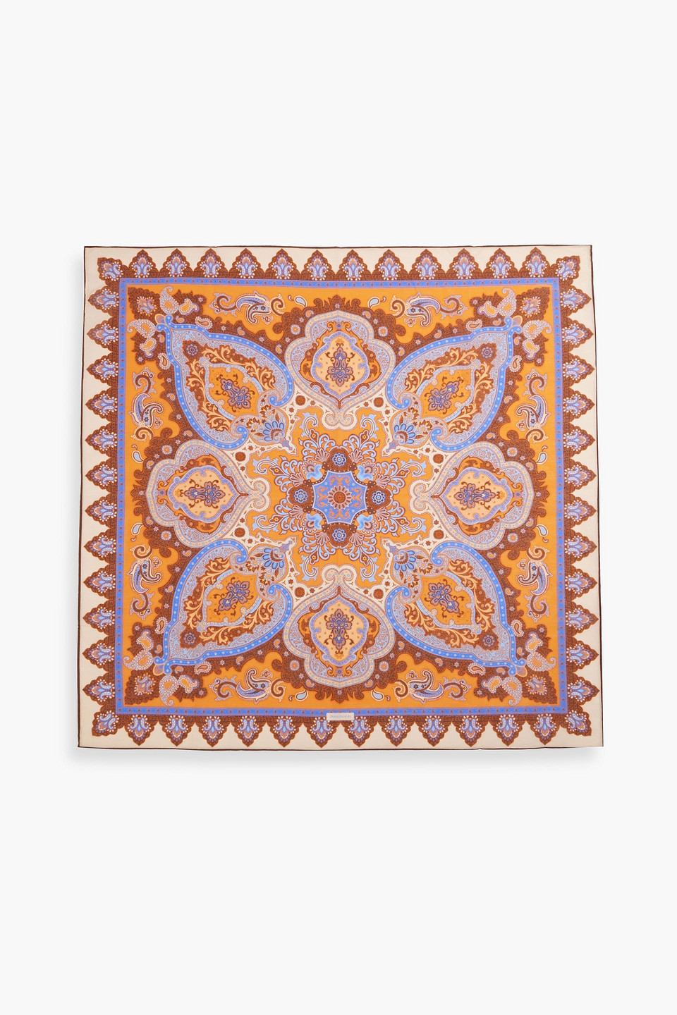 Paisley-print cotton and silk-blend voile scarf