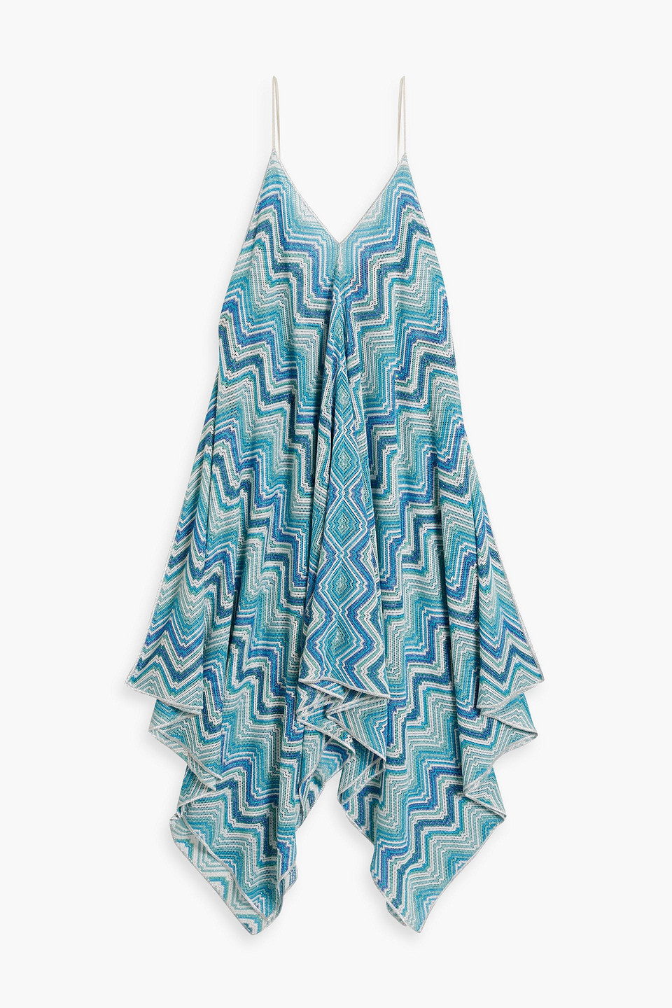 Missoni Metallic Crochet-knit Coverup In Turquoise