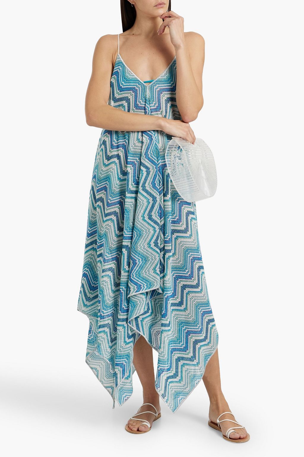 MISSONI Metallic crochet-knit midi dress