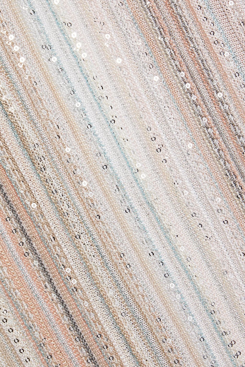 MISSONI Sequin-embellished striped ribbed-knit maxi dress