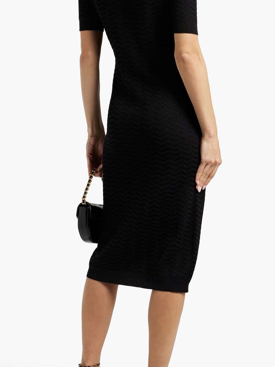 crochet-knit cotton-blend midi dress