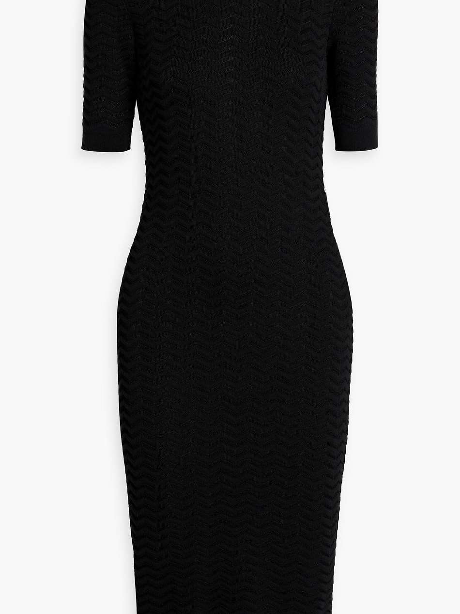 crochet-knit cotton-blend midi dress