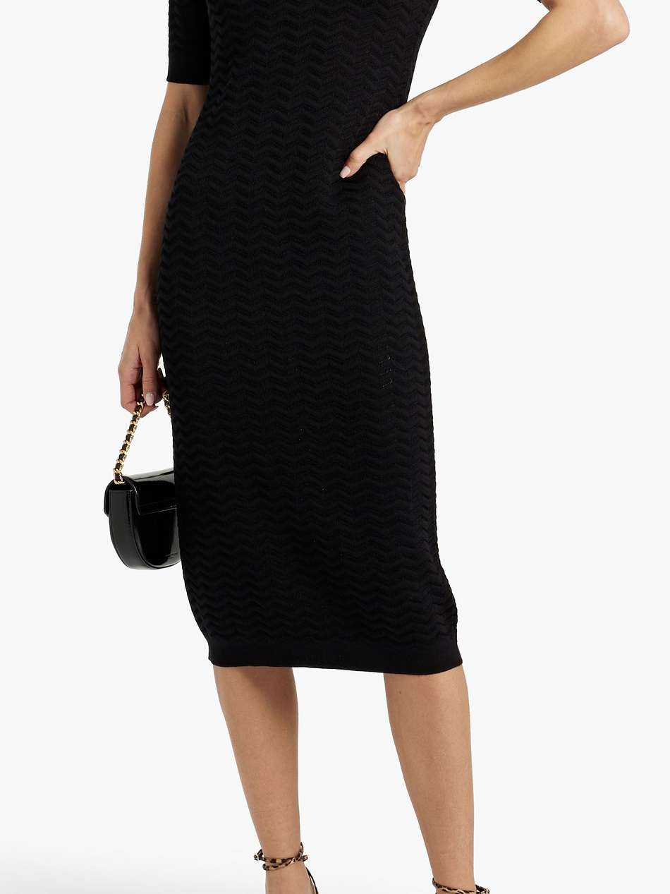 crochet-knit cotton-blend midi dress