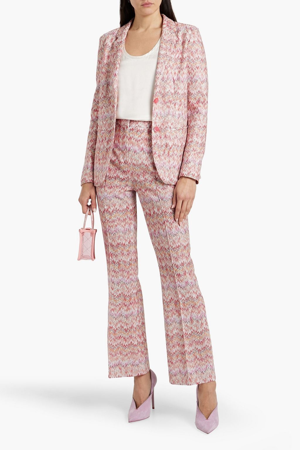 MISSONI Metallic crochet-knit blazer
