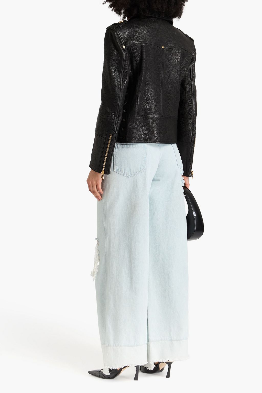 BALMAIN Leather biker jacket