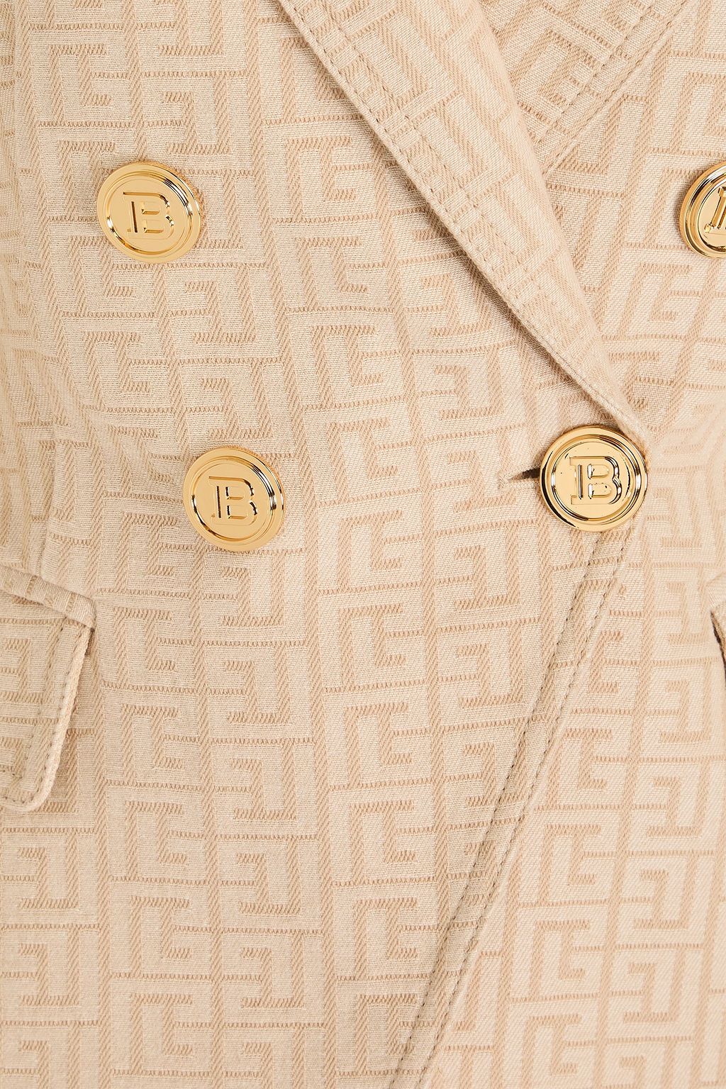 BALMAIN بليزر من الجاكار الصوفي بأزرار مزدوجة