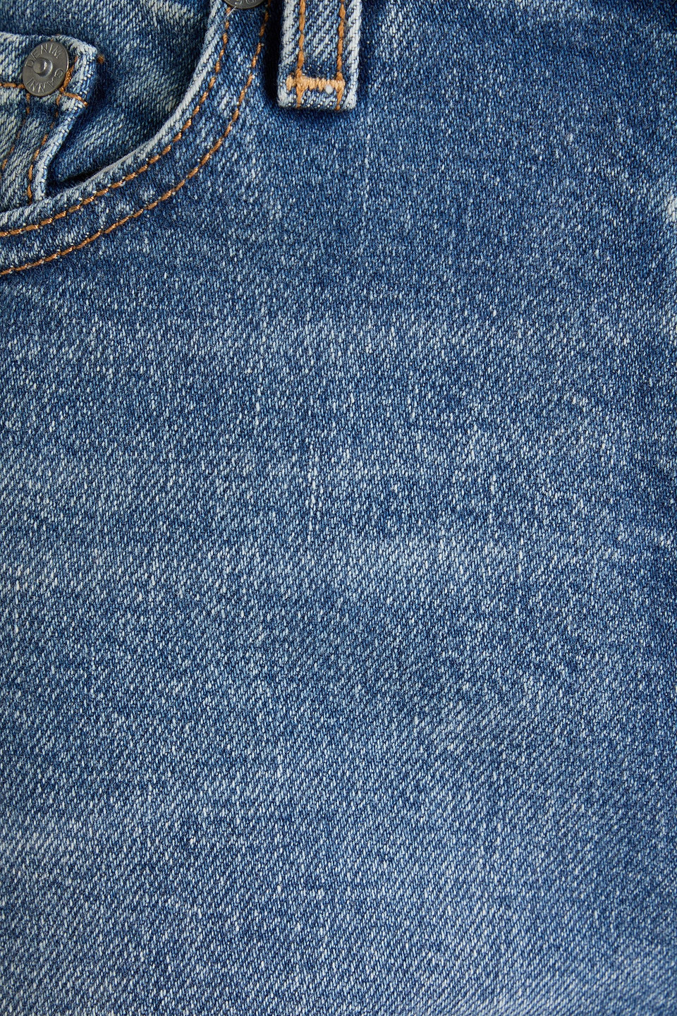 GANNI CROPPED FADED MID-RISE SLIM-LEG JEANS