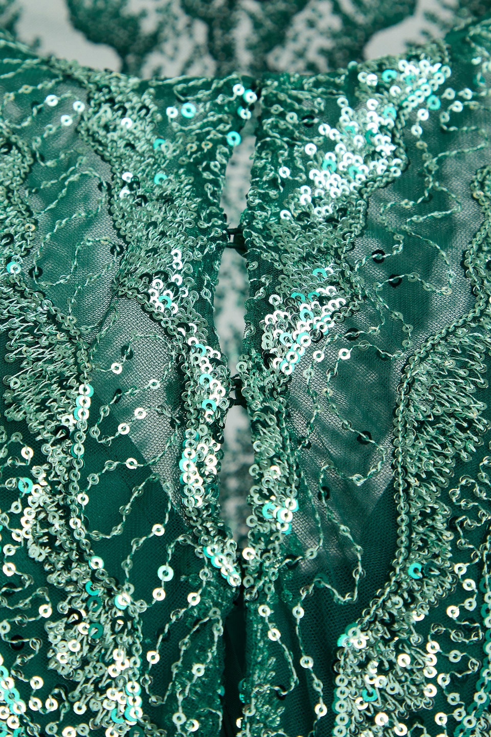 MAJE SEQUINED TULLE MAXI DRESS