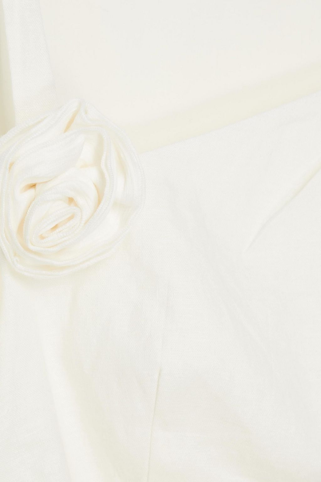 MAJE Midikleid aus einer Leinenmischung mit Cut-outs und floralen Applikationen