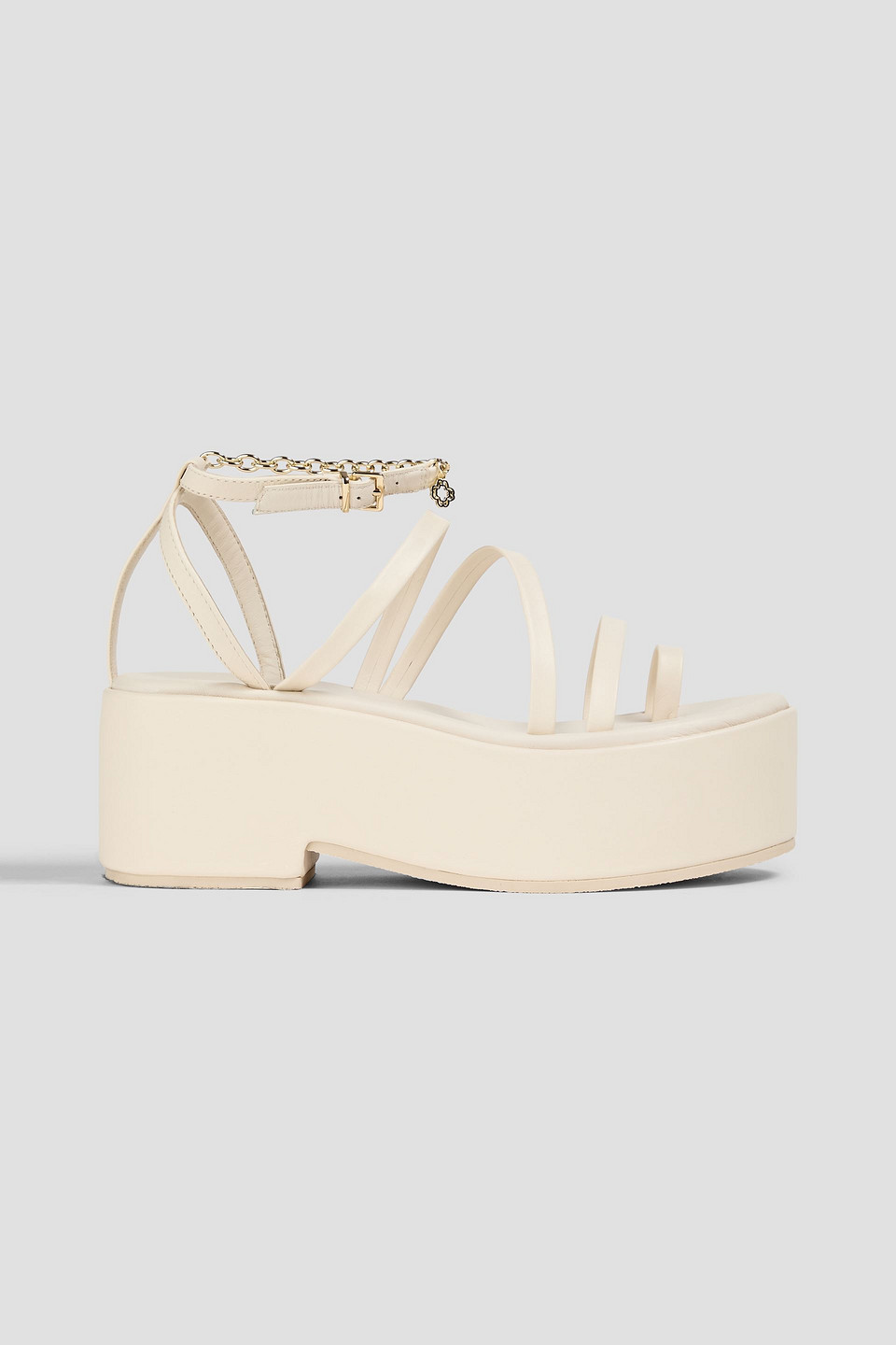 Maje Chain-embellished Leather Platform Sandals