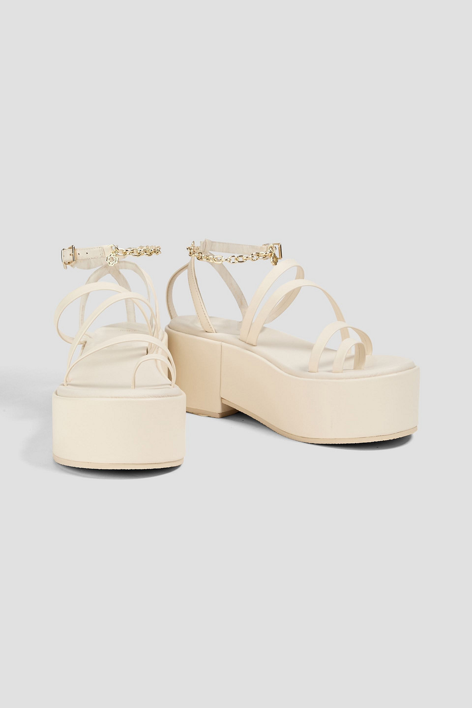 Maje Chain-embellished Leather Platform Sandals